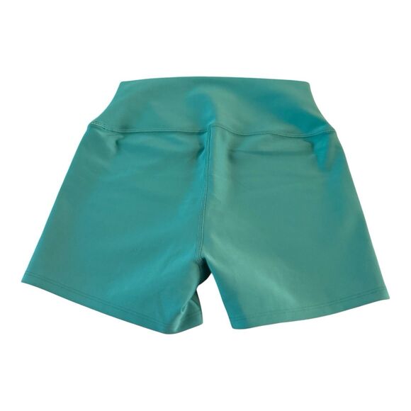 ALO Yoga High Waist 3.5” Inseam Shorts Aqua Green Size Medium Gym Train Workout - Picture 10 of 11